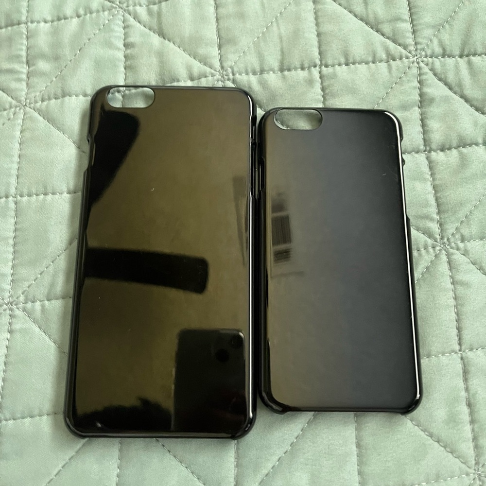 black plastic snap on plain case for iphone  6+